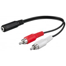 Perėjimas 2RCA - 3.5mm stereo (K-L) 0.2m Goobay 